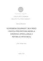 prikaz prve stranice dokumenta Suvremena sigurnost, novi rizici i razvoj preventivnih modela kriznog  upravljanja u Republici Hrvatskoj