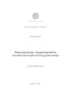 prikaz prve stranice dokumenta Rekonstrukcija i eksperimentalna provjera koncepta točnog glasovanja