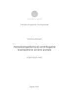 prikaz prve stranice dokumenta Hemokompatibilnost centrifugalne bezlopatične srčane pumpe