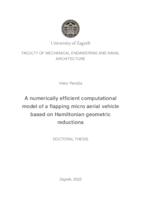 prikaz prve stranice dokumenta A numerically efficient computational model of a flapping micro aerial vehicle based on Hamiltonian geometric reductions