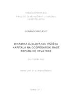 prikaz prve stranice dokumenta Dinamika djelovanja tržišta kapitala na gospodarski rast Republike Hrvatske