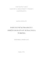 prikaz prve stranice dokumenta Poduzetnički projekti u održivom razvoju ruralnog turizma 