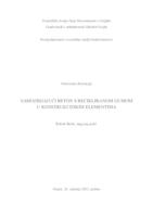 prikaz prve stranice dokumenta Samozbijajući beton s recikliranom gumom u konstrukcijskim elementima