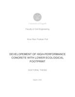 prikaz prve stranice dokumenta Developement of high-performance concrete with lower ecological footprint