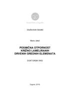 prikaz prve stranice dokumenta Posmična otpornost križno lameliranih drvenih grednih  elemenata