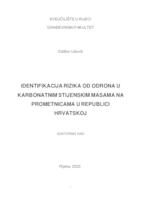 prikaz prve stranice dokumenta Identifikacija rizika od odrona u karbonatnim stijenskim masama na prometnicama u Republici Hrvatskoj