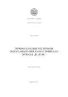 prikaz prve stranice dokumenta Zapadna Slavonija pod srpskom okupacijom (od Sarajevskoga primirja do operacije "Bljesak")