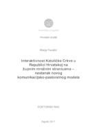 prikaz prve stranice dokumenta Interaktivnost Katoličke Crkve u  Republici Hrvatskoj na  župnim mrežnim stranicama – nastanak novog komunikacijsko-pastoralnog modela