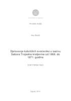 prikaz prve stranice dokumenta Djelovanje katoličkih svećenika u sazivu Sabora Trojedne kraljevine od 1868. do 1871. godine