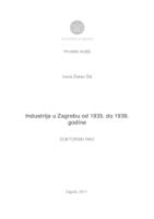 prikaz prve stranice dokumenta Industrija u Zagrebu od 1935. do 1939. godine