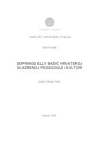 prikaz prve stranice dokumenta Doprinos Elly Bašić hrvatskoj glazbenoj pedagogiji i kulturi 
