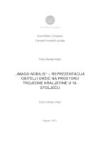 prikaz prve stranice dokumenta „IMAGO NOBILIS“ – REPREZENTACIJA OBITELJI ORŠIĆ NA PROSTORU TROJEDNE KRALJEVINE U 18. STOLJEĆU