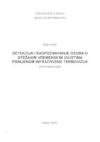 prikaz prve stranice dokumenta Detekcija i raspoznavanje osoba u otežanim vremenskim uvjetima primjenom infracrvene termovizije