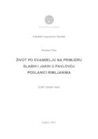 prikaz prve stranice dokumenta Život po evanđelju na primjeru slabih i jakih u Pavlovoj poslanici Rimljanima