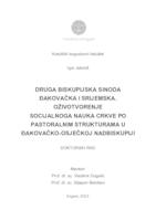 prikaz prve stranice dokumenta Druga biskupijska sinoda đakovačka i srijemska
