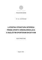 prikaz prve stranice dokumenta Latentna struktura interesa prema sportu srednjoškolaca s različitim sportskim iskustvom