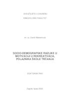 prikaz prve stranice dokumenta Socio-demografske razlike u motivaciji u rekreativaca, polaznika škole trčanja