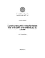 prikaz prve stranice dokumenta Faktori utjecaja na doping ponašanje kod sportaša u sportskim igrama na Kosovu 