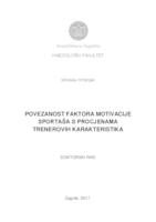 prikaz prve stranice dokumenta Povezanost faktora motivacije sportaša s procjenama trenerovih karakteristika