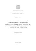 prikaz prve stranice dokumenta Vrjednovanje i usporedba uspješnosti različitih programa poduke djece neplivača