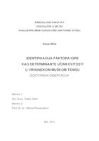 prikaz prve stranice dokumenta Identifikacija faktora igre kao determinante učinkovitosti u vrhunskom muškom tenisu