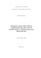 prikaz prve stranice dokumenta Kemijski i biološki profil odabranih biljnih vrsta korištenih u tradicionalnoj medicini BiH