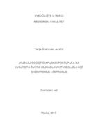 prikaz prve stranice dokumenta UTJECAJ SOCIOTERAPIJSKIH POSTUPAKA NA  KVALITETU ŽIVOTA I SURADLJIVOST OBOLJELIH OD SHIZOFRENIJE I DEPRESIJE