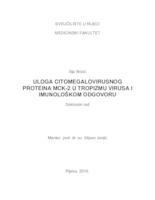 prikaz prve stranice dokumenta ULOGA CITOMEGALOVIRUSNOG PROTEINA MCK-2 U TROPIZMU VIRUSA I IMUNOLOŠKOM ODGOVORU