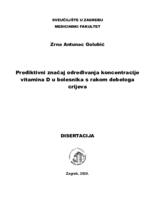 prikaz prve stranice dokumenta Prediktivni značaj određivanja koncentracije vitamina D u bolesnika s rakom debeloga crijeva