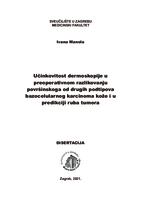 prikaz prve stranice dokumenta Učinkovitost dermoskopije u preoperativnom razlikovanju površinskoga od drugih podtipova bazocelularnog karcinoma kože i u predikciji ruba tumora