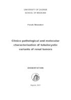 prikaz prve stranice dokumenta Clinico pathological and molecular characterization of tubulocystic variants of renal tumors