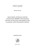 prikaz prve stranice dokumenta Association of disease activity measured by RAPID3 with physical function of the hand and quality of life in patients with rheumatoid arthritis