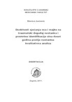 prikaz prve stranice dokumenta Osobitosti sjećanja oca i majke na traumatski događaj nestanka i posmrtne identifikacije sina deset godina poslije nestanka : kvalitativna analiza