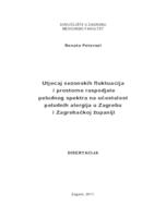 prikaz prve stranice dokumenta Utjecaj sezonskih fluktuacija i prostorne raspodjele peludnog spektra na učestalost peludnih alergija u Zagrebu i Zagrebačkoj županiji 