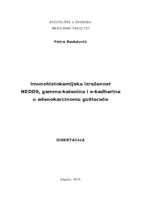 prikaz prve stranice dokumenta Imunohistokemijska izraženost NEDD9, gamma-katenina i e-kadherina u adenokarcinomu gušterače 