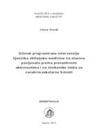 prikaz prve stranice dokumenta Učinak programirane intervencije liječnika obiteljske medicine na stavove pacijenata prema preventivnim aktivnostima i na čimbenike rizika za cerebrovaskularne bolesti 