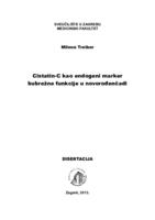 prikaz prve stranice dokumenta Cistatin-C kao endogeni marker bubrežne funkcije u novorođenčadi 