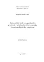prikaz prve stranice dokumenta Metabolički sindrom, pandemija pretilosti i učinkovitost intervencije liječnika obiteljske medicine 