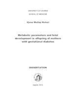 prikaz prve stranice dokumenta Metabolic parameters and fetal development in offspring of mothers with gestational diabetes