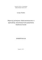 prikaz prve stranice dokumenta Utjecaj primjene deksametazona u spinalnoj anesteziji kod prijeloma bedrene kosti 