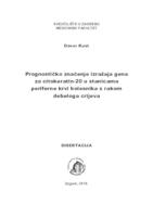 prikaz prve stranice dokumenta Prognostičko značenje izražaja gena za citokeratin-20 u stanicama periferne krvi bolesnika s rakom debeloga crijeva 