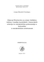 prikaz prve stranice dokumenta Utjecaj fitosterola na omjer debljina intime i medije karotidnih i femoralnih arterija te metaboličke pokazatelje u bolesnika s metaboličkim sindromom 