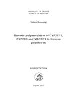 prikaz prve stranice dokumenta Genetic polymorphism of CYP2C19, CYP2C9 and VKORC1 in Kosovo population 