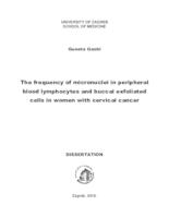 prikaz prve stranice dokumenta The frequency of micronuclei in peripheral blood lymphocytes and buccal exfoliated cells in women with cervical cancer