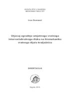 prikaz prve stranice dokumenta Utjecaj ugradnje umjetnoga vratnoga intervertebralnoga diska na biomehaniku vratnoga dijela kralježnice 