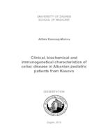 prikaz prve stranice dokumenta Clinical, biochemical and immunogenetical characteristics of celiac disease in Albanian pediatric patients from Kosovo