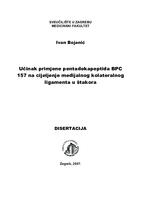 prikaz prve stranice dokumenta Učinak primjene pentadekapeptida BPC 157 na cijeljenje medijalnog kolateralnog ligamenta u štakora