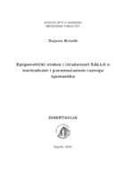 prikaz prve stranice dokumenta Epigenetički status i izraženost SALL4 u normalnom i poremećenom razvoju sjemenika