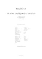 prikaz prve stranice dokumenta Tri slike za simfonijski orkestar-partitura