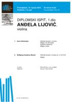 prikaz prve stranice dokumenta Anđela Lijović, violina : prvi dio diplomskog ispita - program
